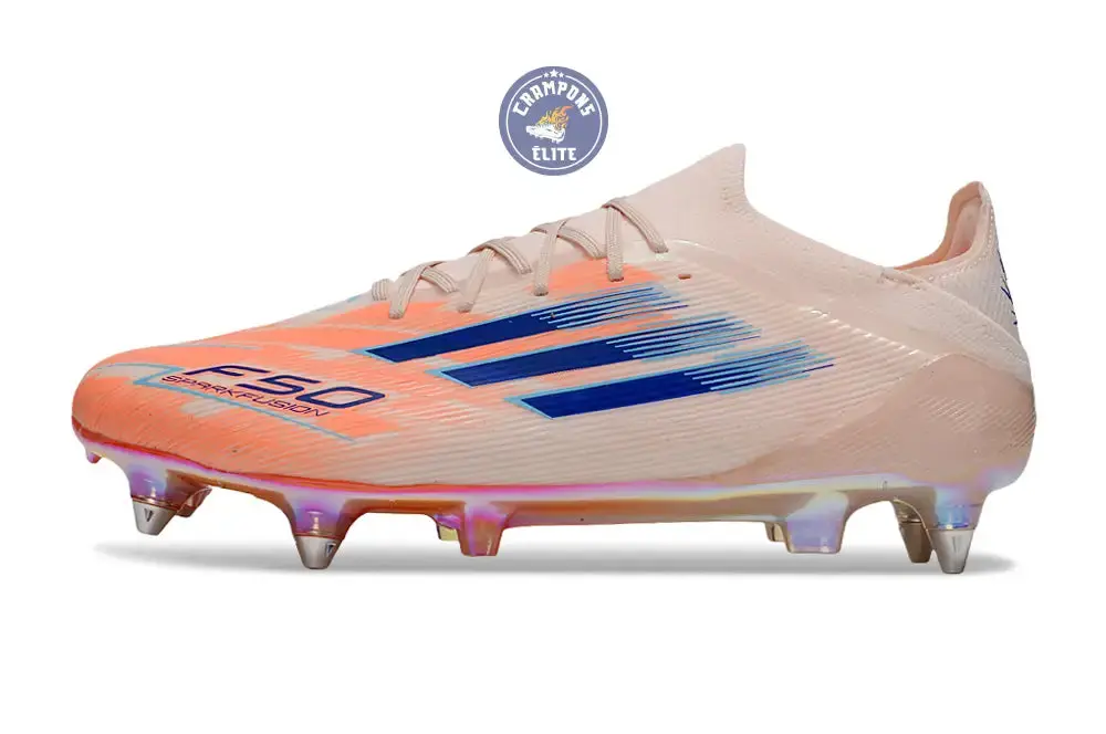 F50 Elite Lacets SG - Beige/Orange/Bleu - Image 5