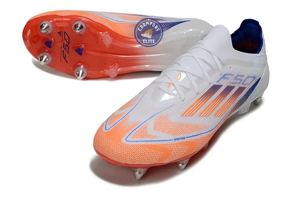F50 Elite Lacets SG - Blanc/Orange/Bleu - Image 2