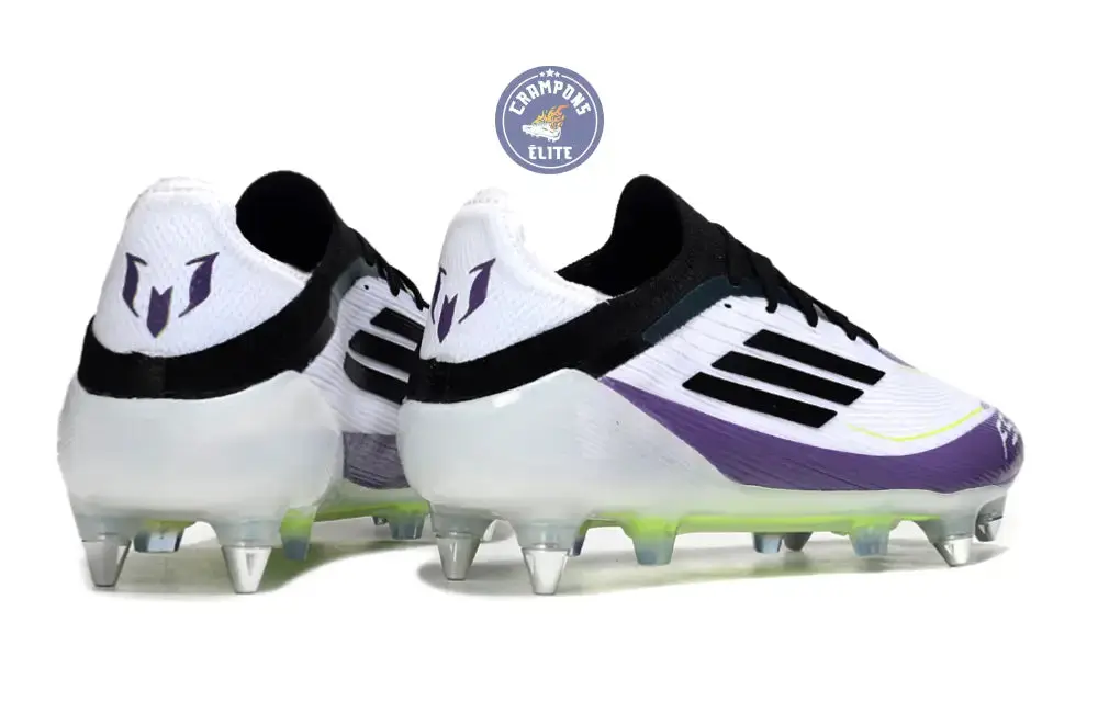 F50 Elite Lacets SG - Blanc/Violet/Jaune Fluo/Noir - Image 6