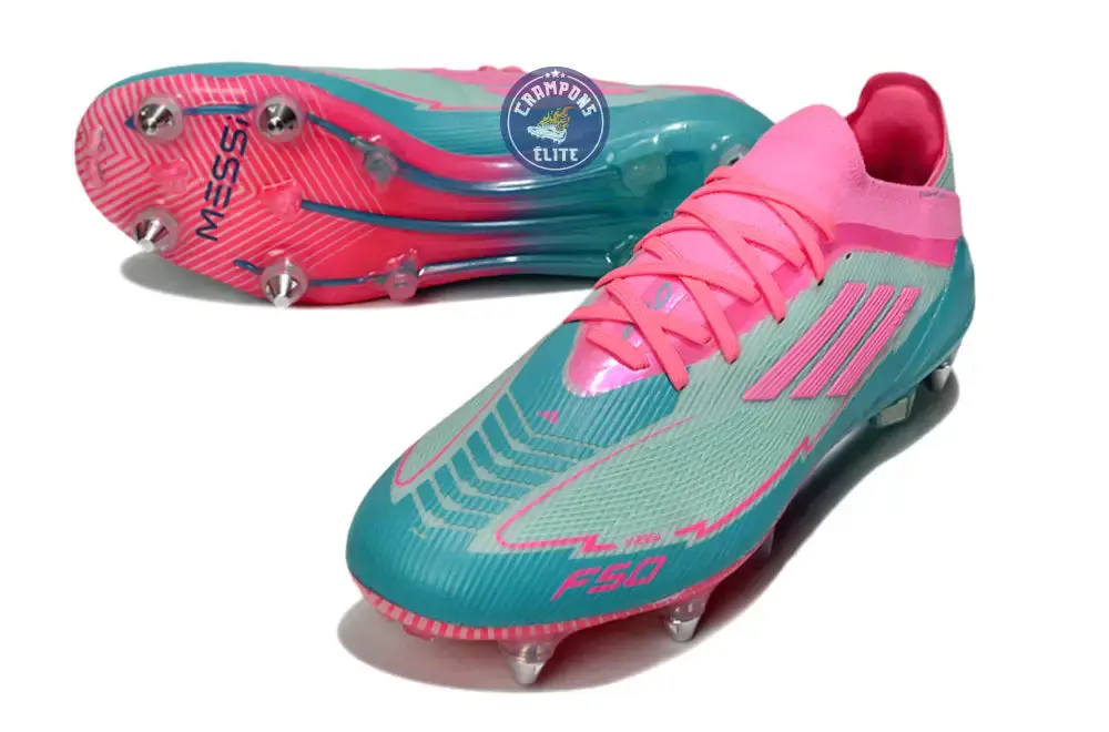 F50 Elite Lacets SG -  Bleu Turquoise/Bleu/Rose - Image 2