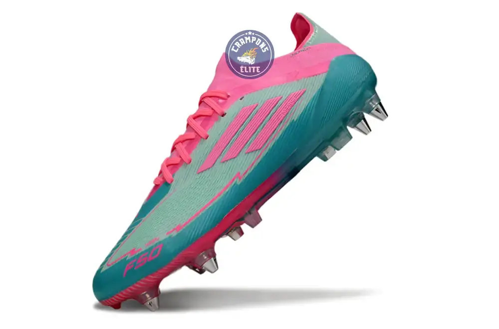 F50 Elite Lacets SG -  Bleu Turquoise/Bleu/Rose - Image 4