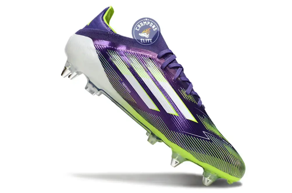 F50 Elite Lacets SG - Violet/Jaune Fluo/Blanc - Image 3