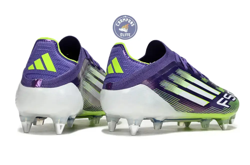 F50 Elite Lacets SG - Violet/Jaune Fluo/Blanc - Image 6