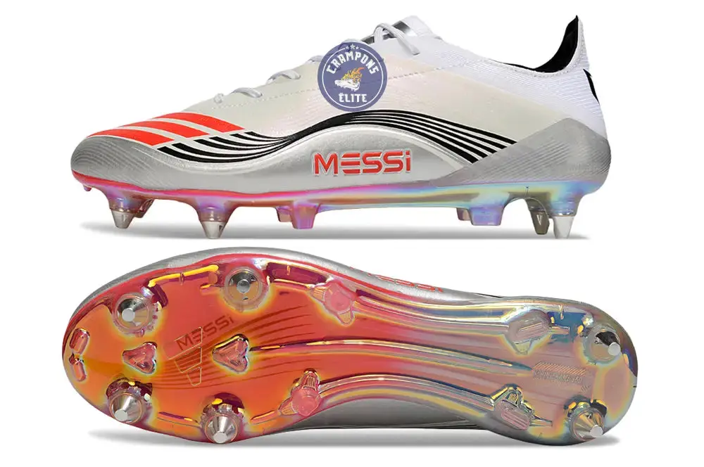 F50 MESSI ELITE SG PRESTIG10 - BLANC/LUCID RED/ARGENTÉ - Image 7