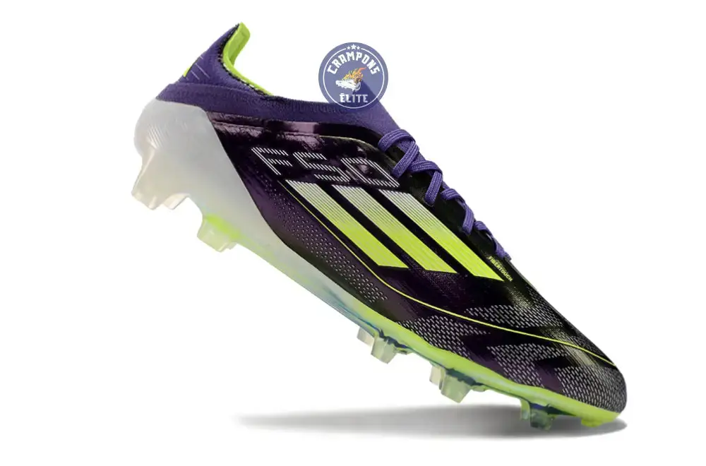 F50 Elite Lacets FG - Violet/Jaune Fluo/Gris - Image 3