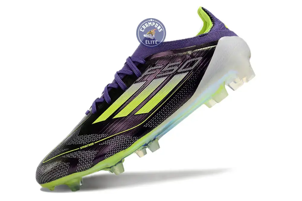 F50 Elite Lacets FG - Violet/Jaune Fluo/Gris - Image 4