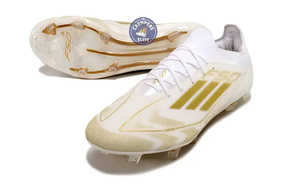 F50 Elitee Lacets FG - Blanc/Doré - Image 2