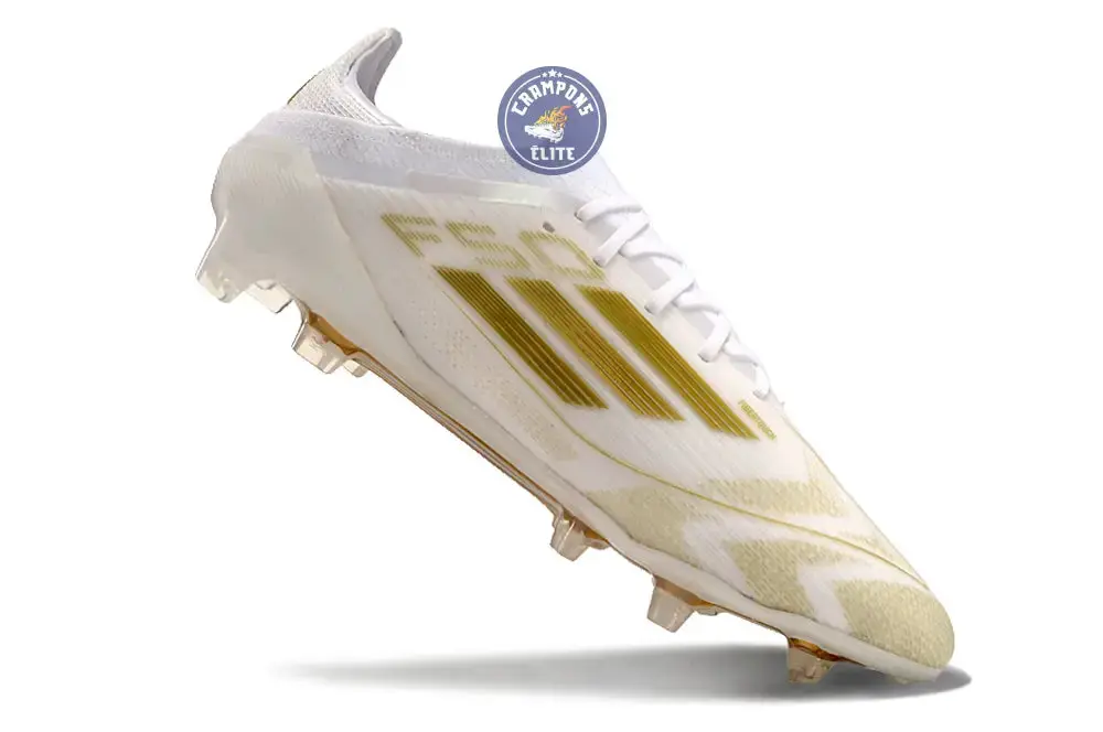 F50 Elitee Lacets FG - Blanc/Doré - Image 3