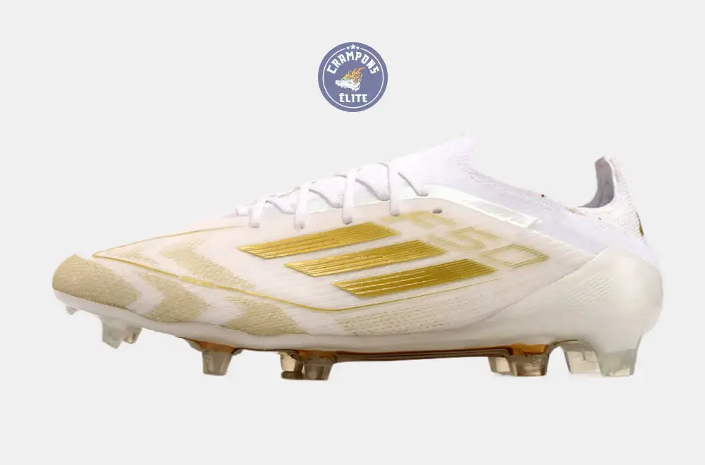 F50 Elitee Lacets FG - Blanc/Doré - Image 5