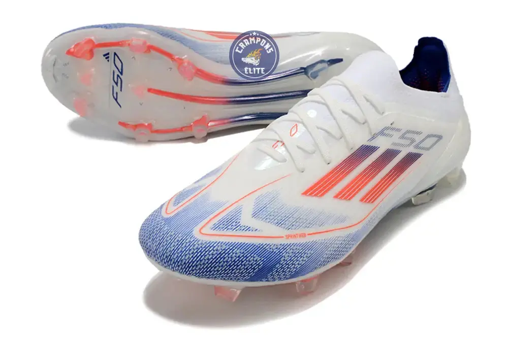 F50 Elitee Lacets FG - Blanc/Orange/Bleu - Image 2
