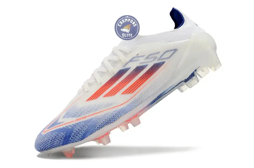 F50 Elitee Lacets FG - Blanc/Orange/Bleu - Image 4