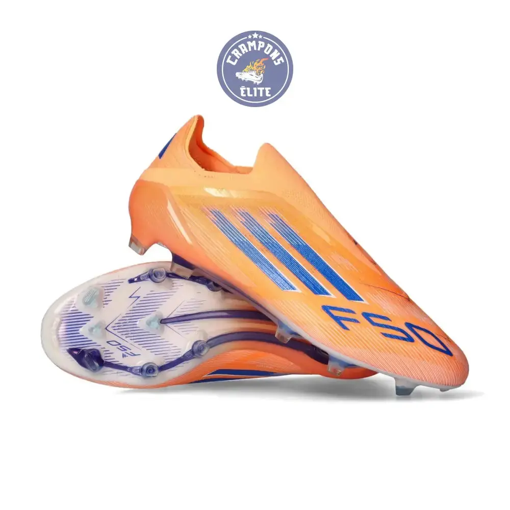 F50 Laceless Elite FG Coral Blaze - Orange/Bleu
