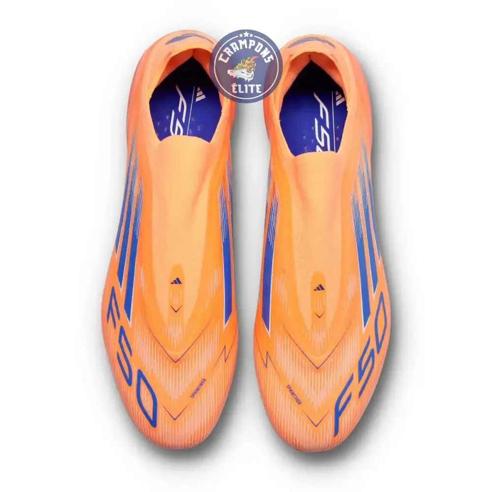 F50 Laceless Elite FG Coral Blaze - Orange/Bleu - Image 6