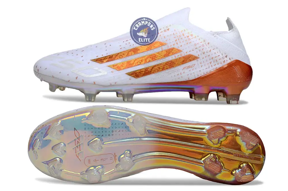 Adidas F50 Laceless Elite FG x Mohamed Salah AFCON - Blanc/Bronze Édition Limitée - Image 2
