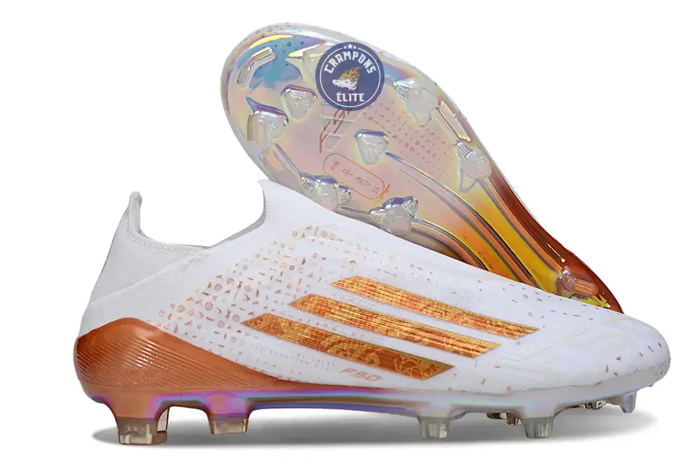 Adidas F50 Laceless Elite FG x Mohamed Salah AFCON - Blanc/Bronze Édition Limitée - Image 3