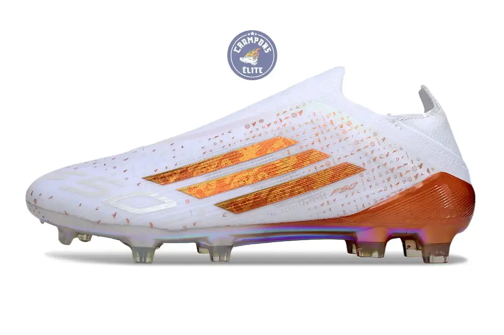 Adidas F50 Laceless Elite FG x Mohamed Salah AFCON - Blanc/Bronze Édition Limitée - Image 4