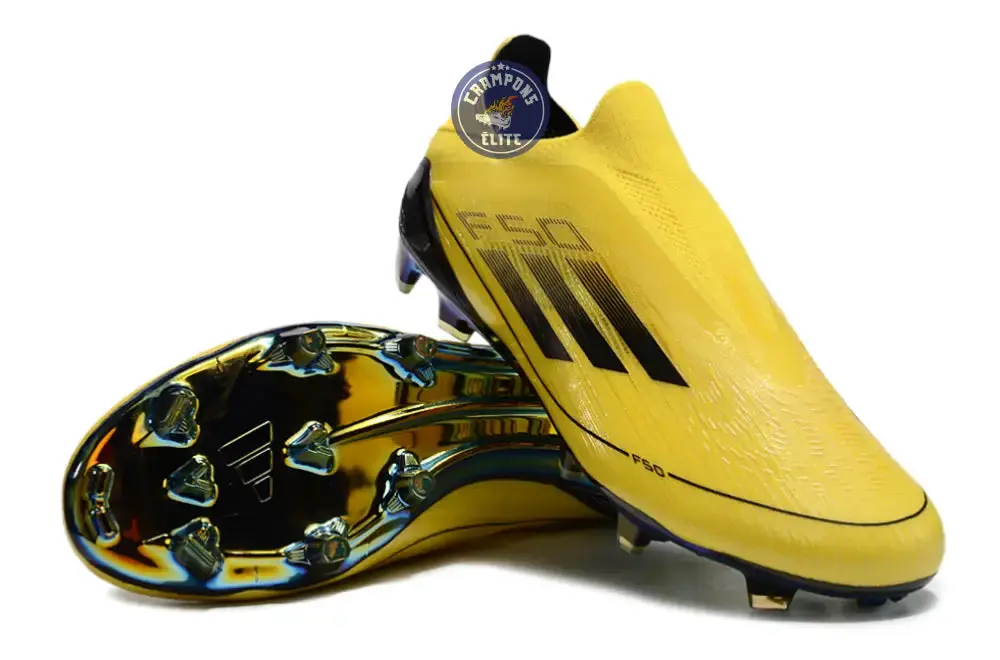 F50 Laceless FG Champions League - Jaune/Noir - Image 4