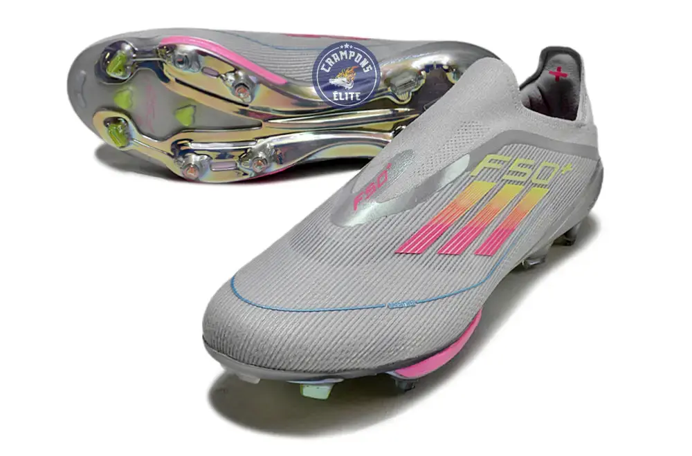 Adidas F50 + Laceless FG Concept Gris/Rose/Jaune - Image 6