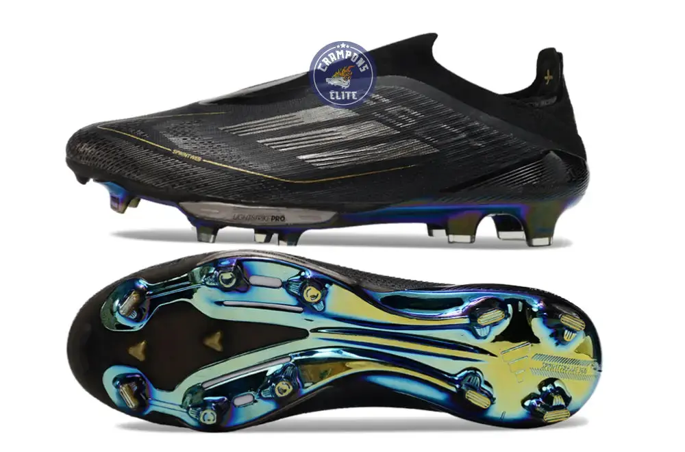 Adidas F50 + Laceless FG Dark Spark - Noir/Argenté/Doré - Image 3