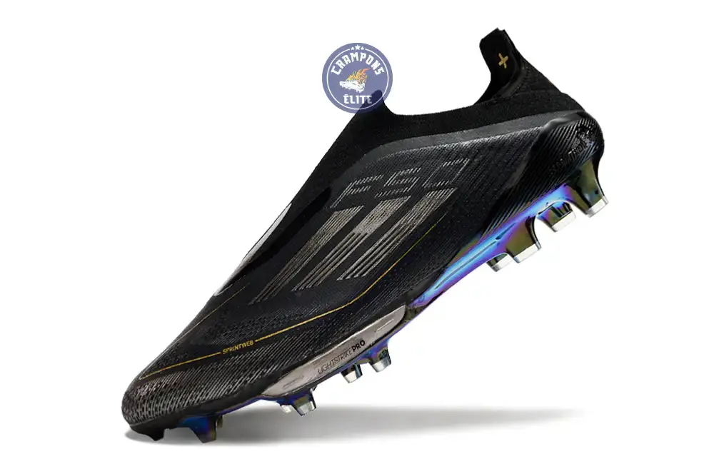 Adidas F50 + Laceless FG Dark Spark - Noir/Argenté/Doré - Image 6