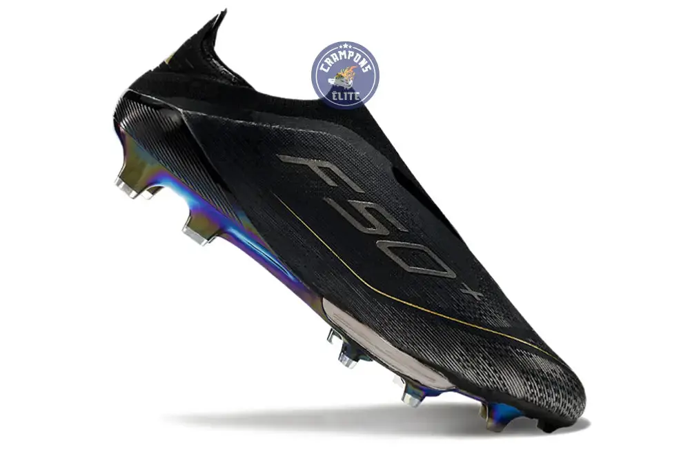 Adidas F50 + Laceless FG Dark Spark - Noir/Argenté/Doré - Image 7