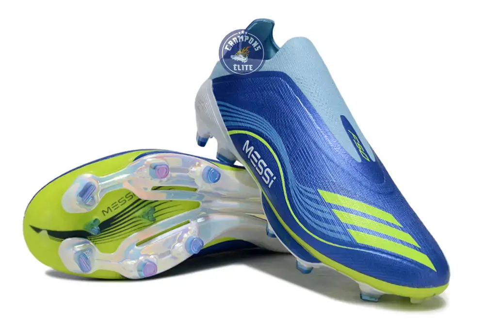 F50 + Laceless FG Messi - Bleu/Jaune - Image 2