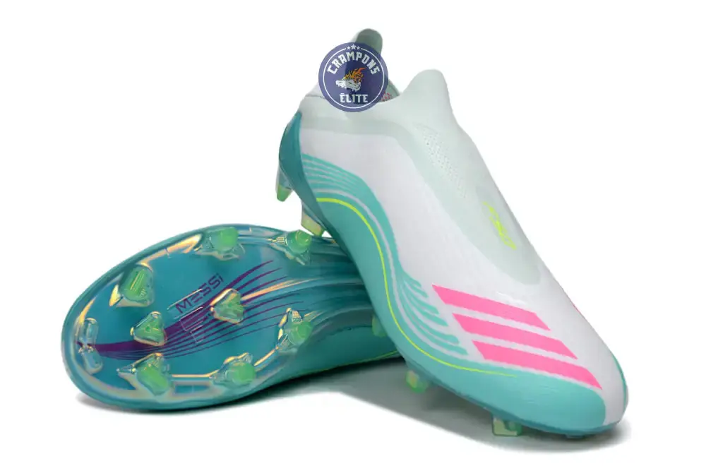 F50 Laceless FG Messi Aurora Radiant Pack - Turquoise/Blanc/Rose - Image 2