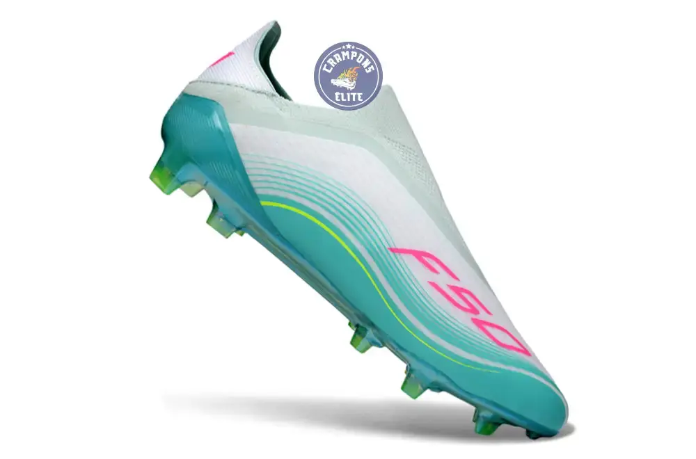 F50 Laceless FG Messi Aurora Radiant Pack - Turquoise/Blanc/Rose - Image 3