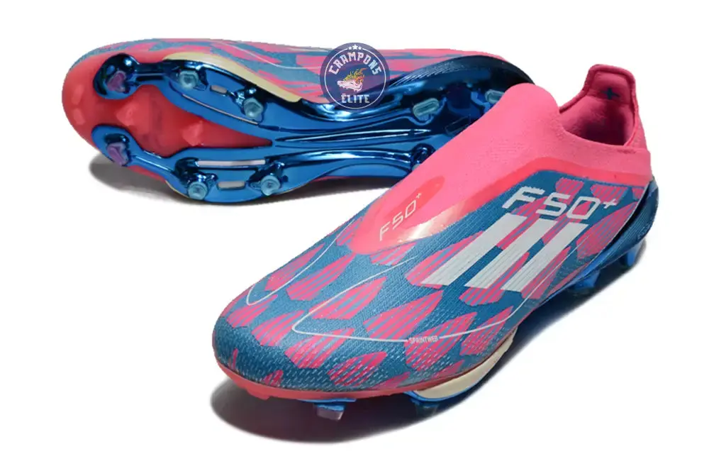 F50 + Laceless FG Reemergence - Bleu/Blanc/Rose - Image 3