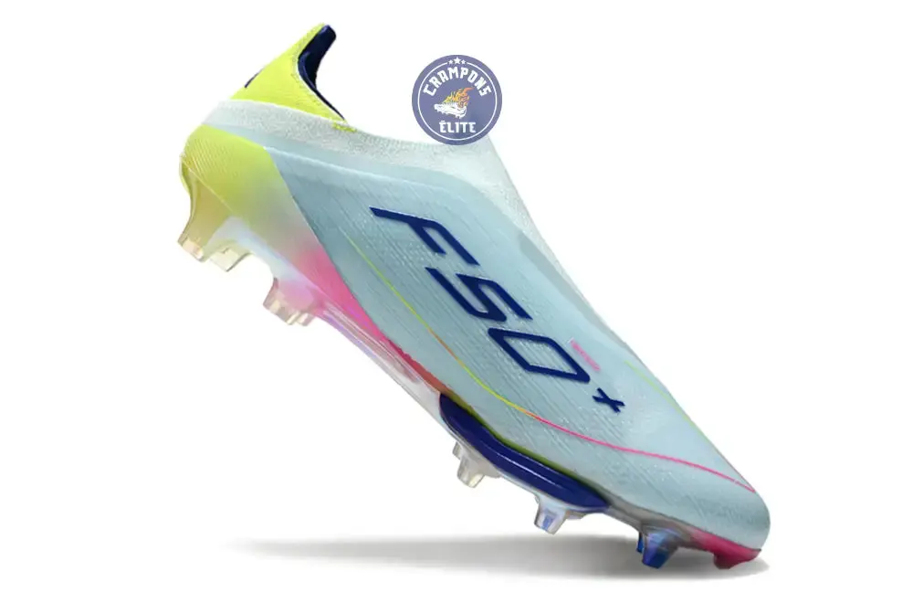 F50 + Laceless FG Stellar Icon - Almost Blue/Bleu/Jaune - Image 5
