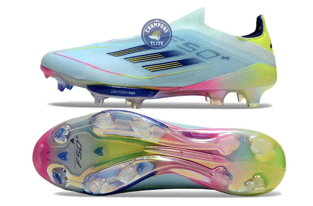 F50 + Laceless FG Stellar Icon - Almost Blue/Bleu/Jaune - Image 6