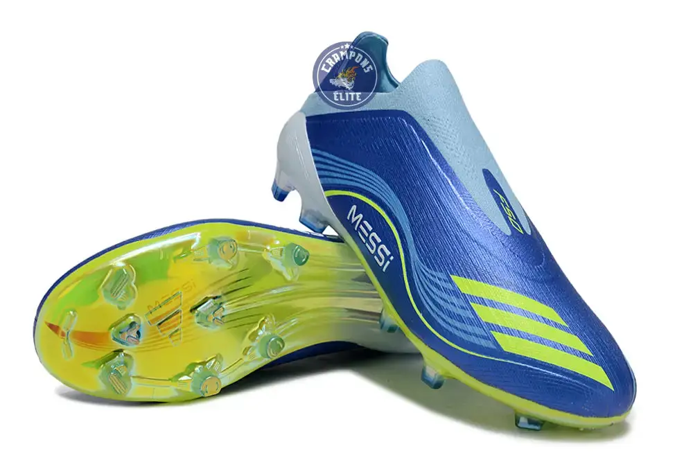 F50 Laceless FG Messi - Bleu/Jaune - Image 2