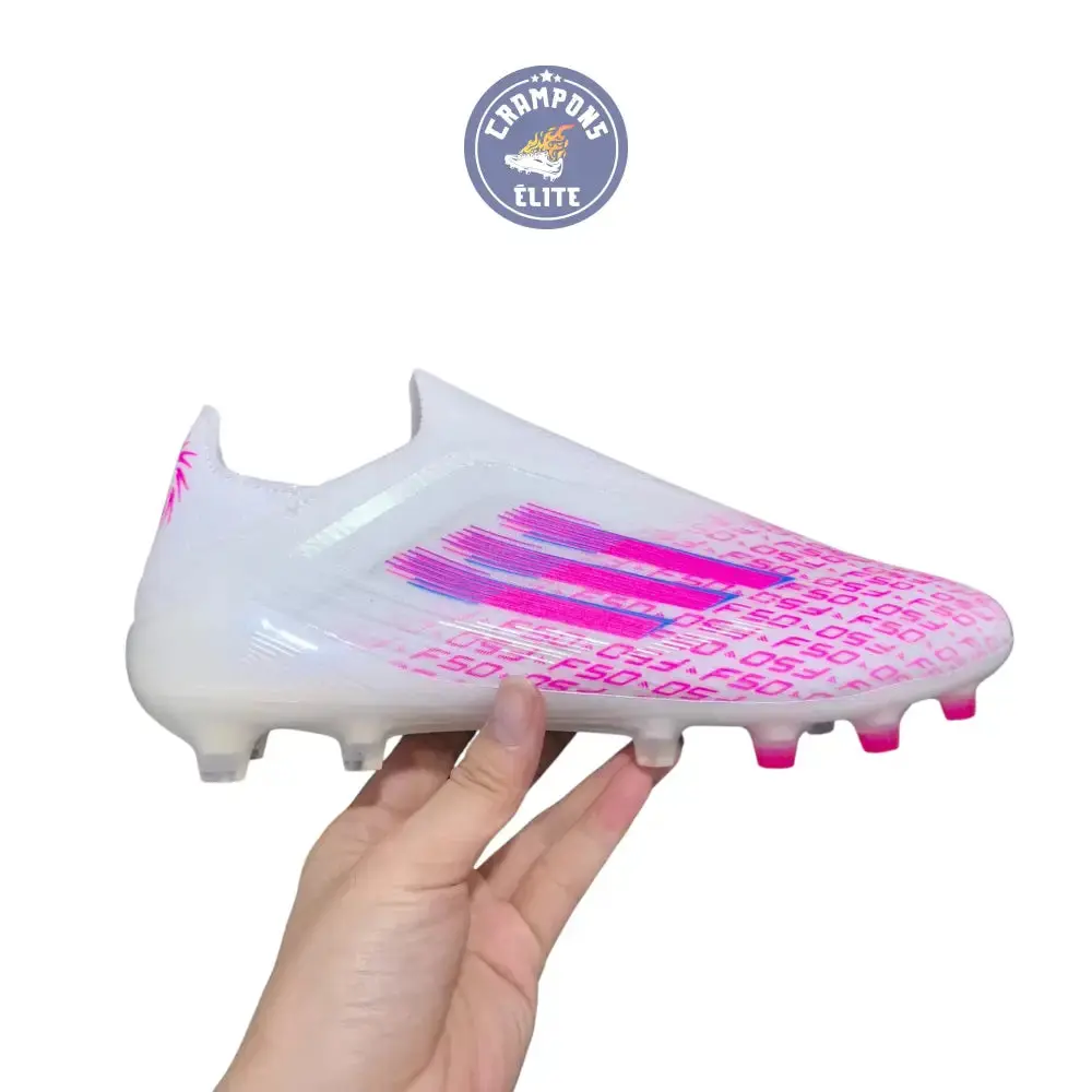 Adidas F50 Laceless Sparkfusion Elite FG/AG Trinity - Blanc/Rose