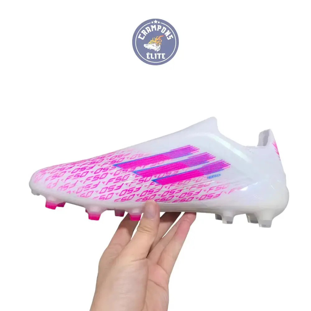 Adidas F50 Laceless Sparkfusion Elite FG/AG Trinity - Blanc/Rose - Image 2