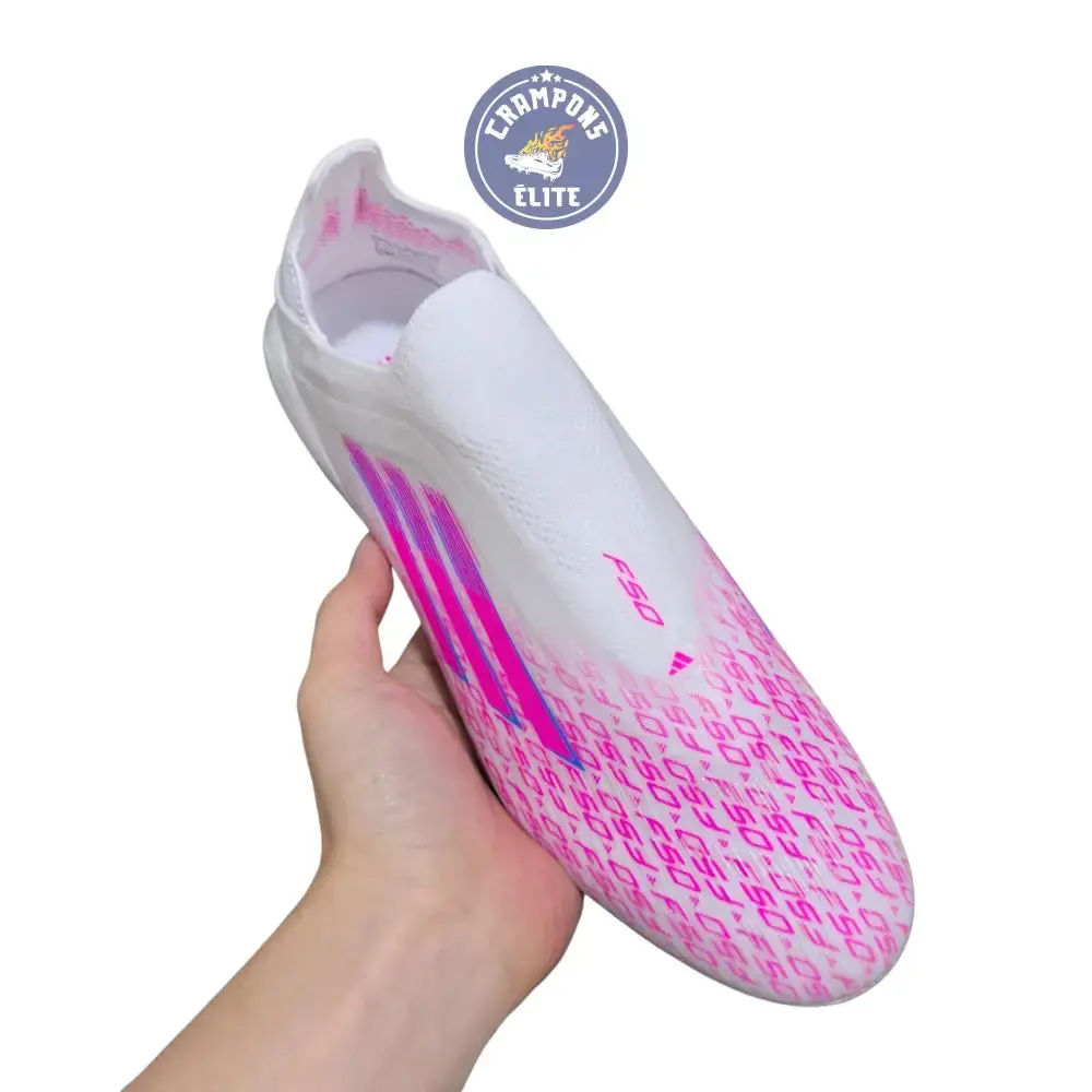 Adidas F50 Laceless Sparkfusion Elite FG/AG Trinity - Blanc/Rose - Image 3