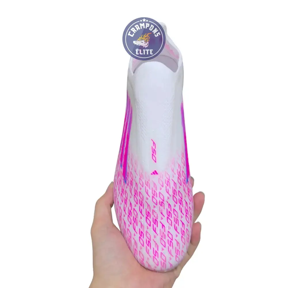 Adidas F50 Laceless Sparkfusion Elite FG/AG Trinity - Blanc/Rose - Image 4