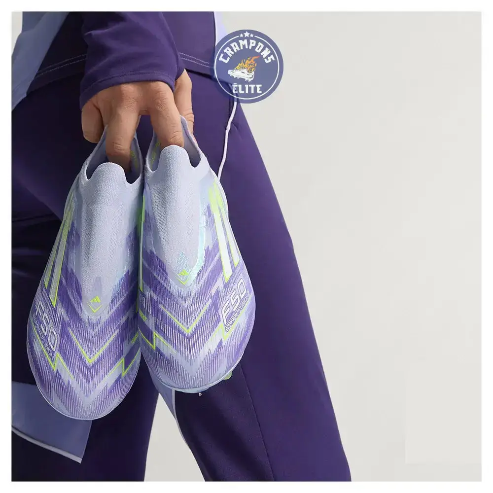 Adidas F50 Laceless Sparkfusion Elite Low Cut FG Radiant Blaze - Violet/Vert - Image 3