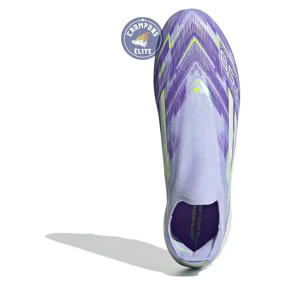 Adidas F50 Laceless Sparkfusion Elite Low Cut FG Radiant Blaze - Violet/Vert - Image 7