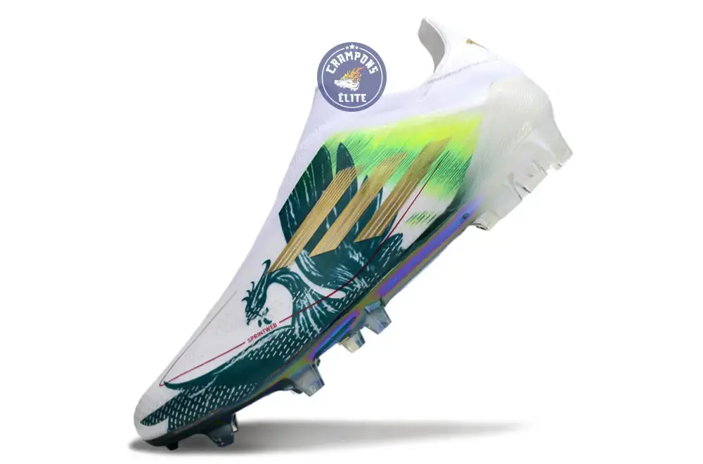 F50 Laceless Spécial Mohamed Salah FG - Blanc/Vert/Doré - Image 5
