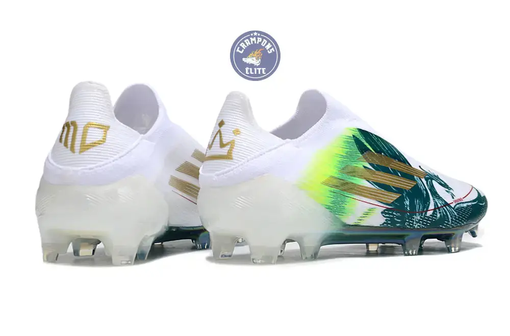 F50 Laceless Spécial Mohamed Salah FG - Blanc/Vert/Doré - Image 6