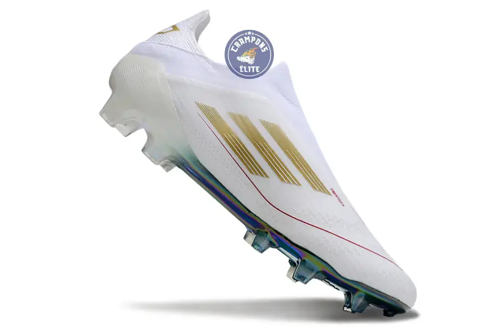 F50 Laceless Spécial Mohamed Salah FG - Blanc/Vert/Doré - Image 7