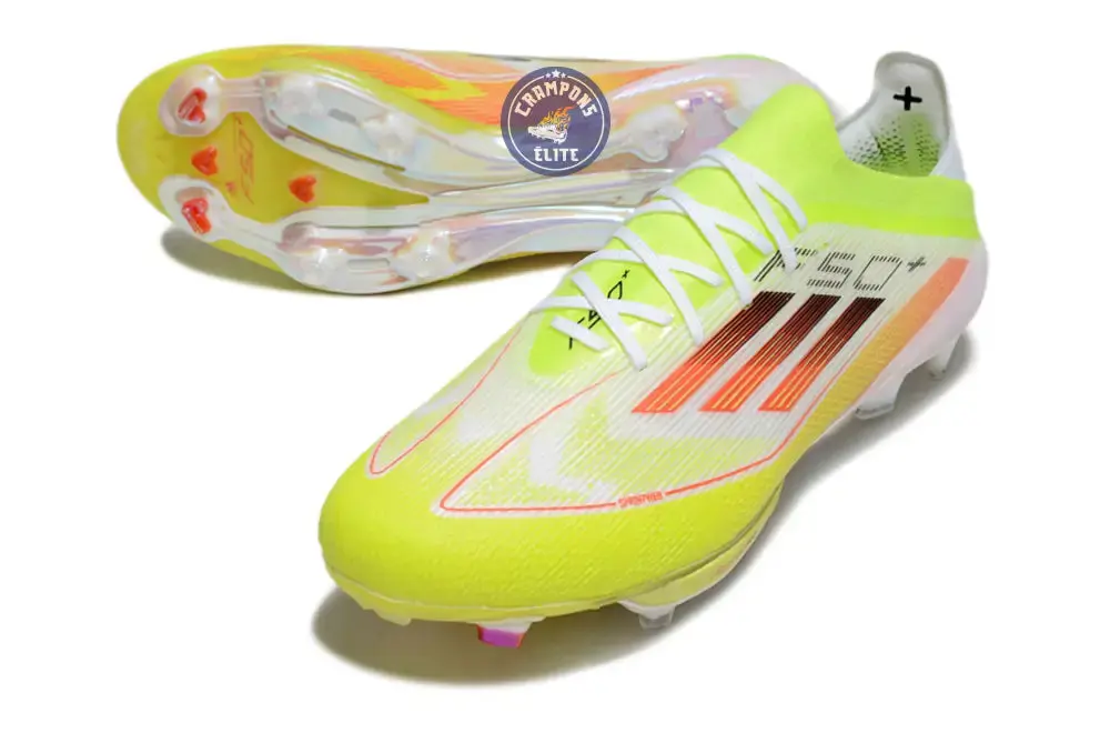 F50+ Lacets FG - Blanc/Jaune Fluo/Orange/noir - Image 2