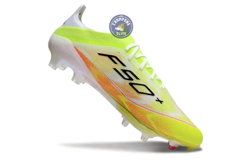 F50+ Lacets FG - Blanc/Jaune Fluo/Orange/noir - Image 3