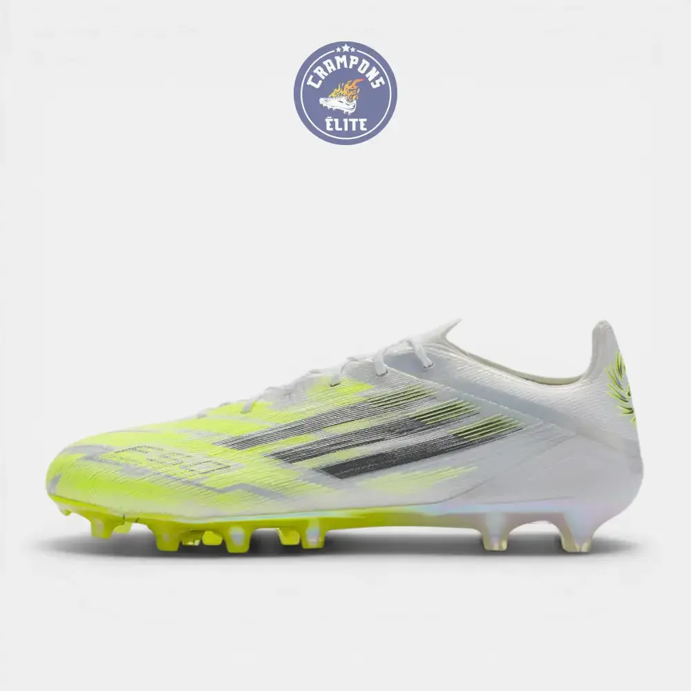 Adidas F50 Sparkfusion Low Cut Lacets FG - Blanc/Jaune Fluo - Image 4