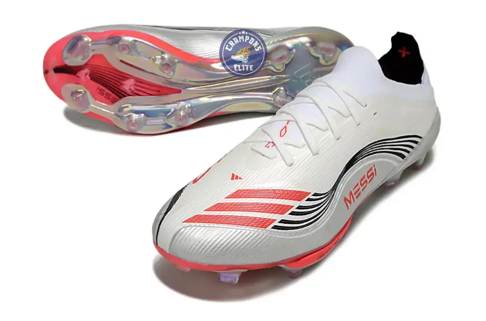 F50+ Lacets FG Prestig10 - Blanc/Lucid Red/Argenté - Image 2