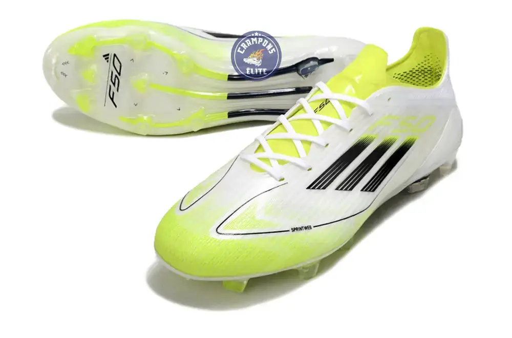 F50 Languette FG - Blanc/Jaune Fluo/Noir - Image 2