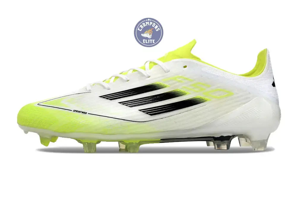 F50 Languette FG - Blanc/Jaune Fluo/Noir - Image 5