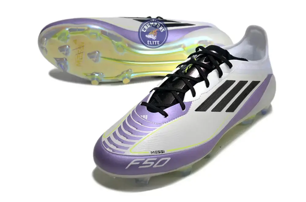 F50 Languette FG - Blanc/Violet/Noir/Jaune Fluo - Image 2