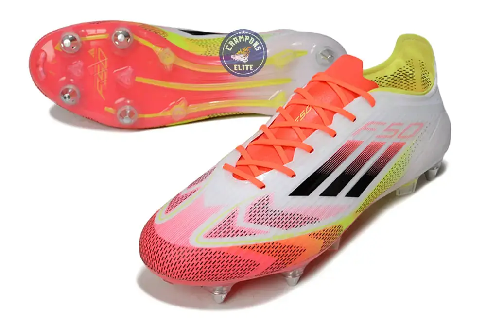 F50 Languette SG Pure Victory - Blanc/Noir/Jaune - Image 2