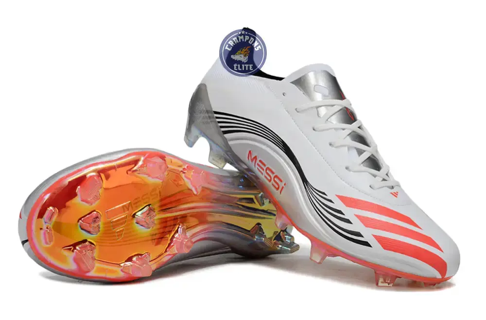 F50 MESSI ELITE Languette FG PRESTIG10 - BLANC/LUCID RED/ARGENTÉ - Image 2